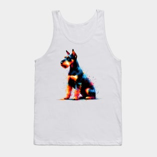 Vivid Jagdterrier in Colorful Splash Art Style Tank Top